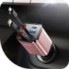 imageSuper Compact Retractable Car Charger 4 in 1 69W Car Charger USB C iPhone 16 Car Charger Fast Charging Car Accessories Car Phone Charger Adapter for iPhone 15 Pro Max Pixel RedPink