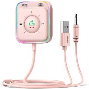imageJOYROOM Bluetooth 54 AUX Car Adapter2024 Upgrade Stronger Dual Micsampamp Noise Cancellation Multifunction Buttonampamp PlugandPlay Bluetooth Receiver for Car MusicHandsFree CallsStereo Audio BlackPink