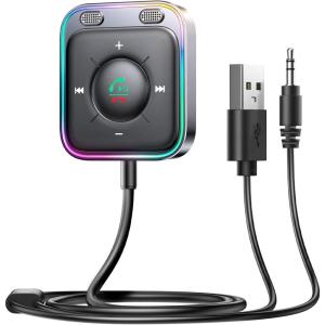 imageJOYROOM Bluetooth 54 AUX Car Adapter2024 Upgrade Stronger Dual Micsampamp Noise Cancellation Multifunction Buttonampamp PlugandPlay Bluetooth Receiver for Car MusicHandsFree CallsStereo Audio BlackBlack