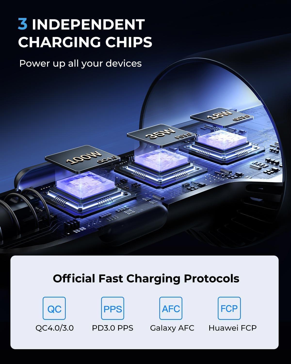 image120W Car Charger USB C for iPhone 16 Pro JOYROOM 3 Port Super Fast Car Charger Adapter PD100WPD35W Car Phone Charger Type C Fast Charging for iPhone 16 15 Pro Max Samsung S24 S23 iPad Laptop120WBLACK