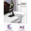 image6 Pack Magnetic Cord Holder Cord Organizer Cable Clip for Desk Management JOYROOM Smooth Adjustable Cable Clip Wire Holder Keeper Organizer for Home Office Desk Phone Car Wall Desktop NightstandLavender Purple