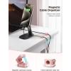 image6 Pack Magnetic Cord Holder Cord Organizer Cable Clip for Desk Management JOYROOM Smooth Adjustable Cable Clip Wire Holder Keeper Organizer for Home Office Desk Phone Car Wall Desktop NightstandAsakura Pink