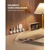 image9 Pack Cable Management Cord Holder Organizer JOYROOM Magnetic Cable Clips Adhesive Wire Keeper Under Desk Cord Hider for Bedside Nightstand Table Desktop USB Wall Car Office Workspace AccessoriesWhite