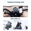imageJOYROOM Motorcycle Phone Mount 1s Auto Lock100mph Military AntiShake Bike Phone Holder for Bicycle 10s Quick Install Handlebar Phone Mount Compatible with iPhone Samsung All Cell PhoneBlack red