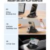 imageJOYROOM Phone Mount for Car Adjustable Spring Design Dashboard Cell Phone Holder Car 360 Rotatable Car Phone Holder Mount with Nonslip Silicone Compatible with iPhone Samsung Other SmartphoneBlack