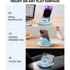 imageJOYROOM Phone Mount for Car Adjustable Spring Design Dashboard Cell Phone Holder Car 360 Rotatable Car Phone Holder Mount with Nonslip Silicone Compatible with iPhone Samsung Other SmartphoneBlue