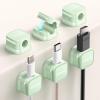 image6 Pack Magnetic Cable Organizer Adhesive Desk Cord Management Cable Smooth Adjustable Wire Holder Keeper Charging Cable Clips Cord Holder for Home Office Desk Phone Car Wall Desktop NightstandDmint Green