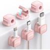 image6 Pack Magnetic Cable Organizer Adhesive Desk Cord Management Cable Smooth Adjustable Wire Holder Keeper Charging Cable Clips Cord Holder for Home Office Desk Phone Car Wall Desktop NightstandAsakura Pink