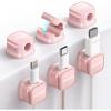 image6 Pack Magnetic Cord Holder Cord Organizer Cable Clip for Desk Management JOYROOM Smooth Adjustable Cable Clip Wire Holder Keeper Organizer for Home Office Desk Phone Car Wall Desktop NightstandAsakura Pink