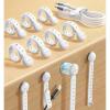 imageJOYROOM 12PCS Silicone Magnetic Cable Ties Reusable ampamp Adjustable Cord Organizers with Buckle Holes Elastic Cord Ties Reusable Cable Management Ties for Home ampamp Office BlackWhite