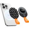 imageJOYROOM Magnetic Suction Cup Phone Mount Silicone Octo Cup Buddy Phone Case Grip Stand Magsafe Suction Mount Phone Holder for ShowerMirror TikTok CreatorHandsFree SelfiesCallMeetingBlackOrange