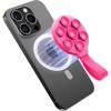 imageJOYROOM Magnetic Suction Phone Case Mount with Silicone Loop Silicone Suction Cup Phone Grip Holder Stand for iPhone 16 Pro Max HandsFree for Selfies and Tiktok Videos Creator and Sharer Hot PinkHot Pink