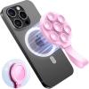 imageJOYROOM Magnetic Suction Phone Case Mount with Silicone Loop Silicone Suction Cup Phone Grip Holder Stand for iPhone 16 Pro Max HandsFree for Selfies and Tiktok Videos Creator and Sharer Hot PinkPink