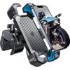 imageJOYROOM Motorcycle Phone Mount 1s Auto Lock100mph Military AntiShake Bike Phone Holder for Bicycle 10s Quick Install Handlebar Phone Mount Compatible with iPhone Samsung All Cell PhoneBlue