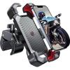 imageJOYROOM Motorcycle Phone Mount 1s Auto Lock100mph Military AntiShake Bike Phone Holder for Bicycle 10s Quick Install Handlebar Phone Mount Compatible with iPhone Samsung All Cell PhoneBlack red
