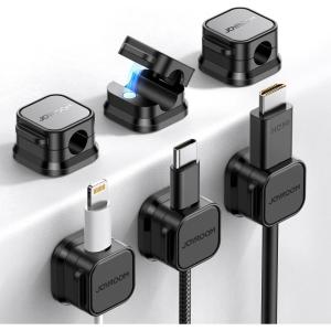 image12 Pack Magnetic Cable Management Clips Phone Electric Charging Cord Holder Desktop Cord Organizer Adhesive Cable Organizer Keeper for Home Kitchen Office Desk Outdoor Wall Car Bedroom NightstandBlack