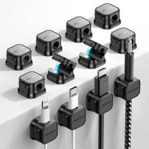 image12 Pack Magnetic Cable Management Clips Phone Electric Charging Cord Holder Desktop Cord Organizer Adhesive Cable Organizer Keeper for Home Kitchen Office Desk Outdoor Wall Car Bedroom Nightstand12pack