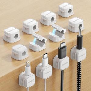 image12 Pack Magnetic Cord Holder Cord Organizer Cable Clip for Desk Management JOYROOM Smooth Adjustable Cable Clip Wire Holder Keeper Organizer for Home Office Desk Phone Car Wall Desktop Nightstand12Pack
