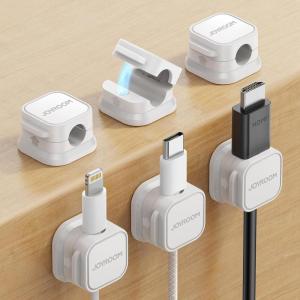 image12 Pack Magnetic Cord Holder Cord Organizer Cable Clip for Desk Management JOYROOM Smooth Adjustable Cable Clip Wire Holder Keeper Organizer for Home Office Desk Phone Car Wall Desktop NightstandWhite