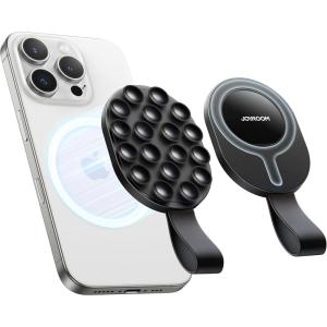 imageJOYROOM Magnetic Suction Cup Phone Mount Silicone Octo Cup Buddy Phone Case Grip Stand Magsafe Suction Mount Phone Holder for ShowerMirror TikTok CreatorHandsFree SelfiesCallMeetingBlackBlack