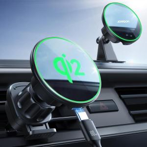 imageJOYROOM for Qi2 15W MagSafe Car Mount Charger Qi2Certified MagSafe Car Charger for Air VentDashboard Magnetic Wireless Car Charger Fit for iPhone 16 Pro Max Plus 15 14 13 12