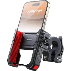 imageJOYROOM Motorcycle Bike Phone Mount Holder  Bicycle Handlebar Cell Phone Mount  Stroller Scooter Phone Clip for iPhone Samsung Galaxy 477 SmartphonesRed