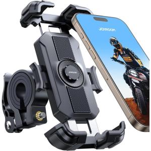 imageJOYROOM Motorcycle Phone Mount 2025 Upgrade Bike Phone Holder Mount Metal Tie Rod1s Auto Lock 150mph Wind AntiShake Bicycle EBike Scooter Accessories for iPhone 1615 Pro 477quot Cell PhoneBlack