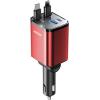 image2025 UltraCompact Retractable Car Charger USB C 84W Car Accessories Adapter for iPhone 16 Fast Charging Car Travel Essentials Gifts for Women Men Car Phone Charger for iPhone 16e 15 Pro Max BlueRed