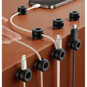 image8Pack Cord Organizer JOYROOM Silicone Cable Clips 1s SideSnap Lock Desktop Cable Management Adhesive Phone Charger Wire Keeper for Nightstand Office Workspaces Desk Organization Home AccessoriesBlack
