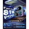 imageJOYROOM 81W Bluetooth 54 Car Adapter FM Transmitter PD ampamp QC 30 USB C Car Charger Cigarette Lighter Adapter HandsFree Calling Radio Support USB Drive Stronger Dual Mics ampamp HiFi Deep Bass SoundBlack