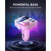 imageJOYROOM 81W Bluetooth 54 Car Adapter FM Transmitter PD ampamp QC 30 USB C Car Charger Cigarette Lighter Adapter HandsFree Calling Radio Support USB Drive Stronger Dual Mics ampamp HiFi Deep Bass SoundPink