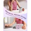 imageJOYROOM Magnetic Phone Grip Silicone Finger Loop Grip Stylish TwinkleGlitter Phone Grip for Magsafe for iPhone 16 Pro Max15 Pro Max141312 Series Pink