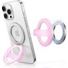imageJOYROOM Magnetic Phone Grip Silicone Finger Loop Grip Stylish TwinkleGlitter Phone Grip for Magsafe for iPhone 16 Pro Max15 Pro Max141312 Series Pink