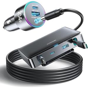 imageJOYROOM 6 Ports ampamp 204W Car Charger USB C Car USB Charger Multi Port Fast Car Charger Starlink Mini Car Adapter Cigarette Lighter Adapter for iPhone 16 Pro MaxiPadMacBook ProAir