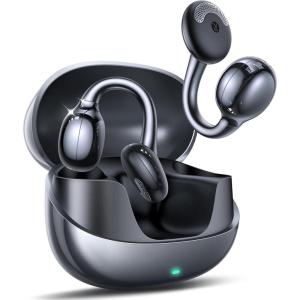 imageJOYROOM OE3 ClipOn Earbuds Wireless Open Ear Earbuds Headphones with Auto LR Recognition Omni Tap Control Immersive Sound and UltraLight 49g Fit Comfortable for Workouts and Daily UseBlackBlack