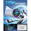 image120W Car Charger USB C PD 100W Type C Car Charger Upgrade UltraCompact iPhone 17 Charger for Car 3Port Cigarette Lighter Adapter for MacBook ProAir