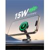 imageJOYROOM for MagSafe Car Mount Charger  Upgrade Rotatable Charging Panel  15W Fast Charging Metal Magnetic Phone Holder Dashboard Wireless Charger for iPhone