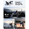 imageJOYROOM for MagSafe Car Mount Charger Upgraded DualClip Grip 15W Fast MagSafe Wireless Car Charger Air Vent Dashboard Set for iPhone 16 Pro Max PlusiPhone 15 14 13 12 Pro Max Plus Brown