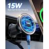 imageJOYROOM for MagSafe Car Mount Charger Upgraded DualClip Grip 15W Fast MagSafe Wireless Car Charger Air Vent Dashboard Set for iPhone 16 Pro Max PlusiPhone 15 14 13 12 Pro Max Plus Black
