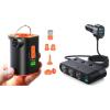 imageJOYROOM Air Pump for Inflatables with 3600 mAh Battery ampamp Camping Light and 7 in 1 Cigarette Lighter Adapter
