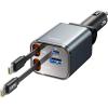 imageRetractable Car Charger 84W Car Charger USB C for iPhone 16 17 Pro Max Fast Charging PD45W Dual Type C Cables Car Accessories Cigarette Lighter Adapter for iPhone 17 Air 16 15 Pro Max Samsung S25Grey