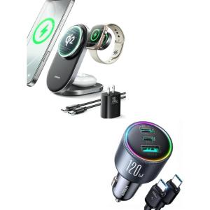 imageJOYROOM 120W Super Fast USB C Car Charger  JOYROOM Qi2 3 in 1 Wireless Charging Station