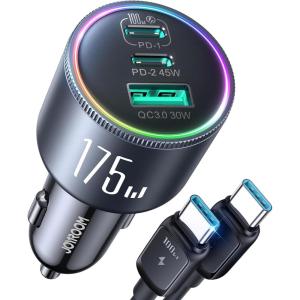 imageJOYROOM 175W USB C Car Charger Fast Charging 3Port Car Phone Charger PD100W45WUSB30W Type C Car Charger Adapter with 100W USBC Cable Compatible with iPhone 16 Pro Max16e Samsung iPad Laptop