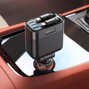 imageJOYROOM Retractable 5 Port 66W USB C Car Charger  Fast Charging for iPhone 161514 Pro Max Samsung S24