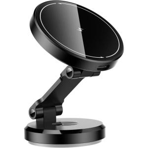 imageJOYROOM for MagSafe Car Mount Charger with Rotatable Charging Panel 15W Fast Charging Magnetic Phone Holder Dashboard Wireless Charger for iPhone