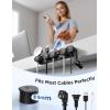 image5in1 Magnetic Cord Organizer JOYROOM Cable ClipsAdjustable Sliding Track Under Desk Adhesive Cord Management Wire Keeper for Computer Phone Office Workspaces Table Organization Home AccessoriesBlack