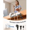 image5in1 Magnetic Cord Organizer JOYROOM Cable ClipsAdjustable Sliding Track Under Desk Adhesive Cord Management Wire Keeper for Computer Phone Office Workspaces Table Organization Home AccessoriesWhite