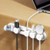image5in1 Magnetic Cord Organizer JOYROOM Cable ClipsAdjustable Sliding Track Under Desk Adhesive Cord Management Wire Keeper for Computer Phone Office Workspaces Table Organization Home AccessoriesWhite