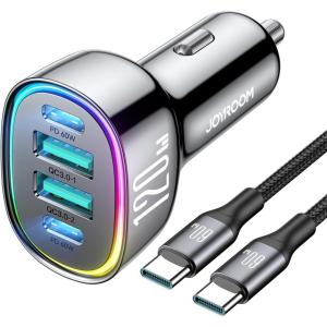 image120W for iPhone 17 Pro Car Charger Dual PD 60W Car Charger USB C Fast Charging with 60W Type C Cable USB Cigarette Lighter Adapter for iPhone 16 17 Pro MaxAir Galaxy S25 Ultra iPad MacBook3FT60W Cable