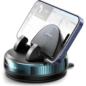 image:imageJOYROOM Car Phone Holder Mount 360 RotationThick Case Friendly Cell Phone Car Mount with Adjustable Spring Clip Universal Dashboard Phone Holder AntiSlip Silicone for iPhone BlackBlue